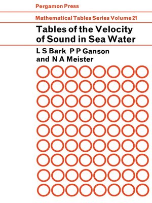 cover image of Tables of the Velocity of Sound in Sea Water